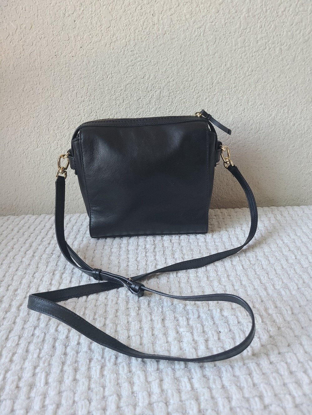 Banana Republic Classic Black Leather Crossbody Bag